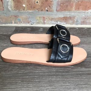 Senso Bobby eyelet slider sandals.